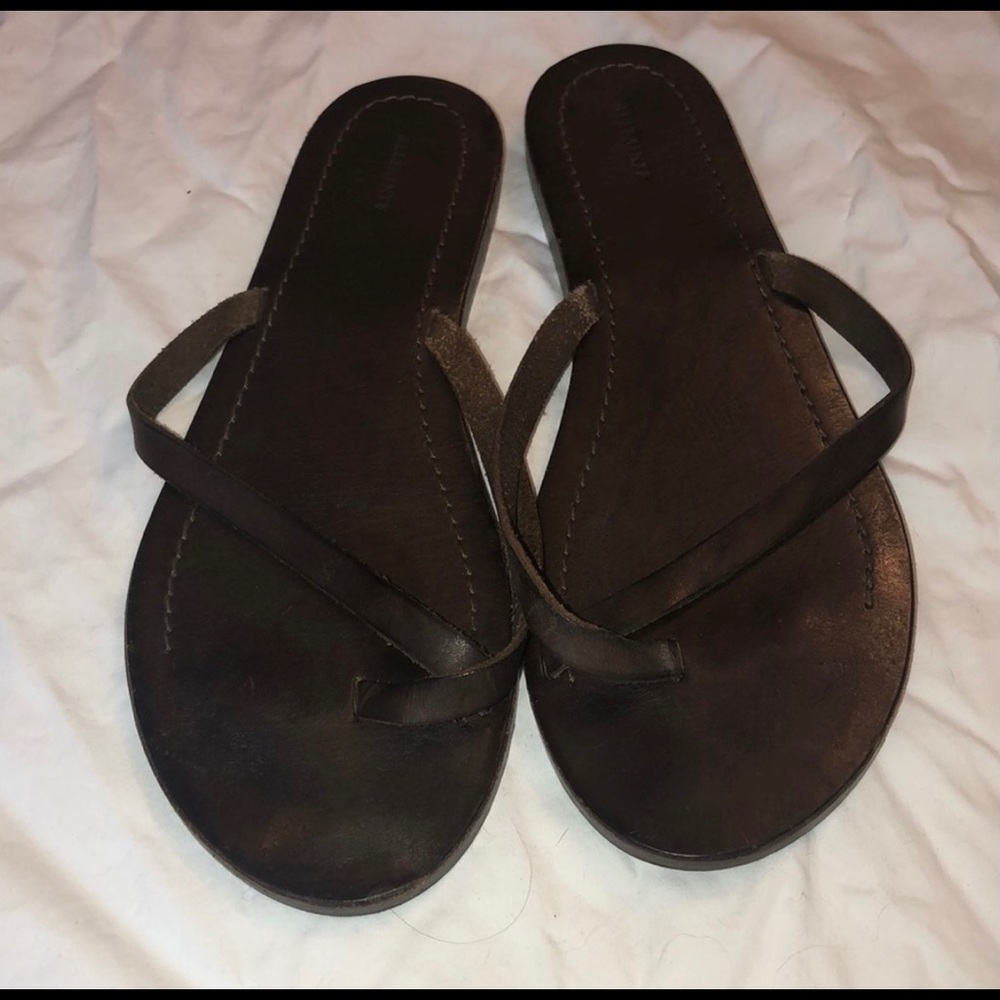 All Saints Leather Flip Flops- size 39
